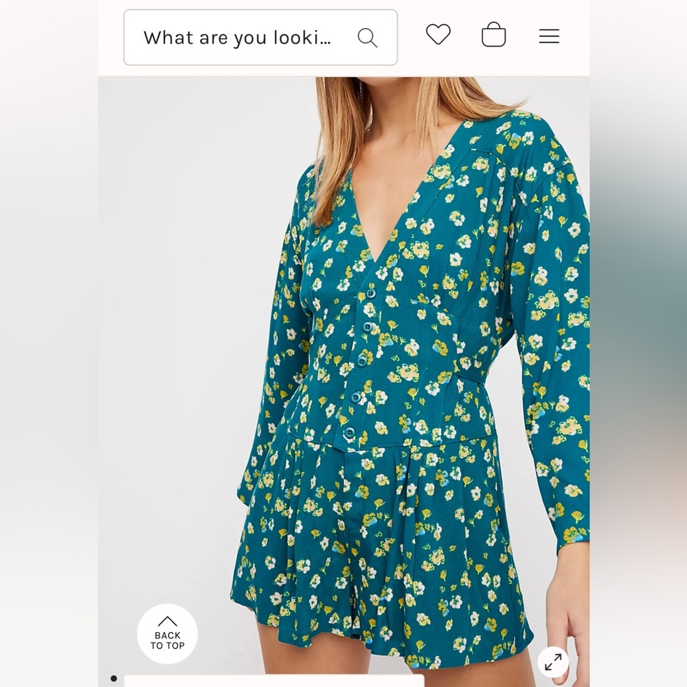 Free people la’mour printed romper size 6 nwot
